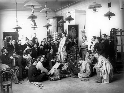 Ilya Repin enseignant une classe de dessin à l